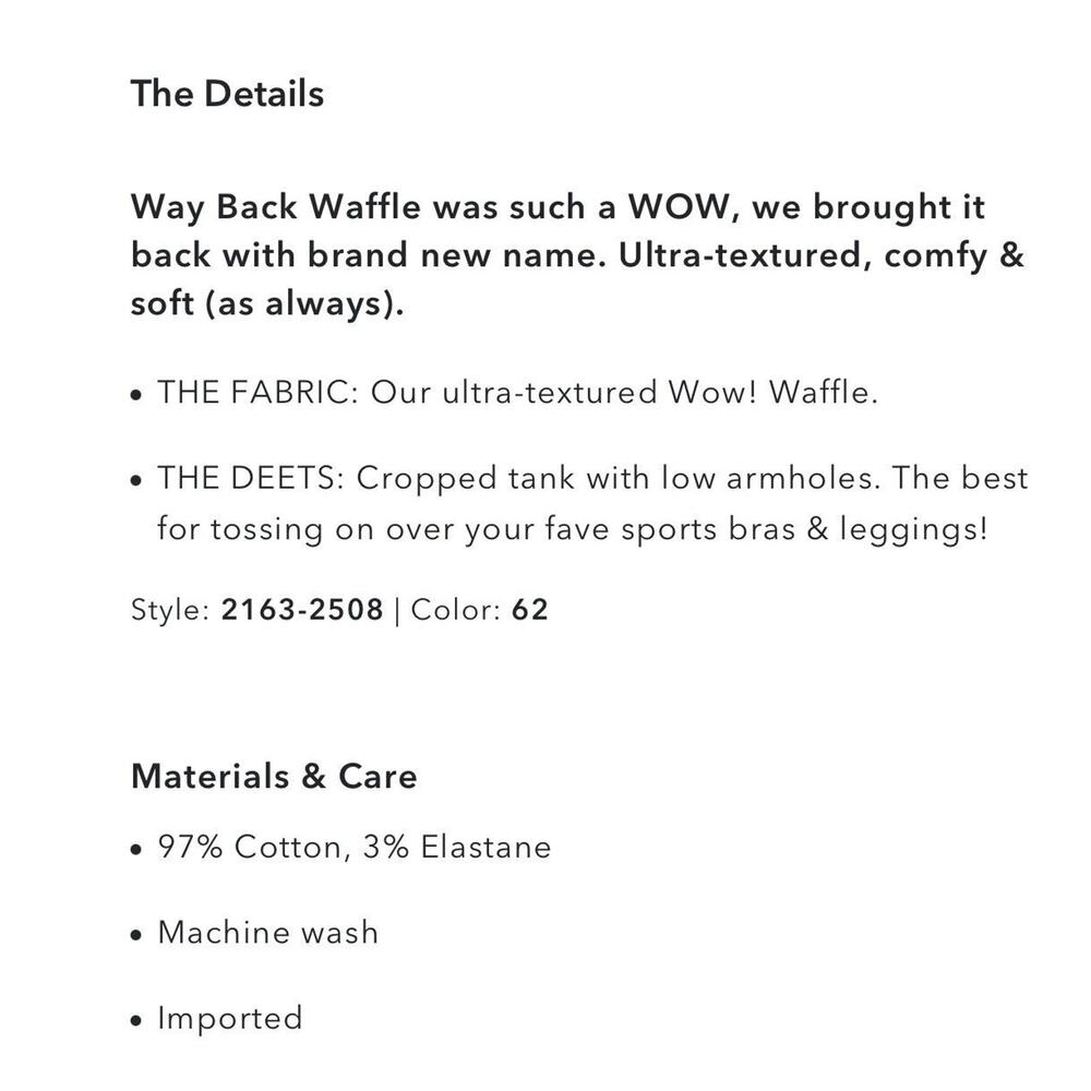 OFFLINE BY AERIE Womens Wow Waffle Knit Chihuahua Crop Tank Top, Size M, NEW - Picture 11 of 12